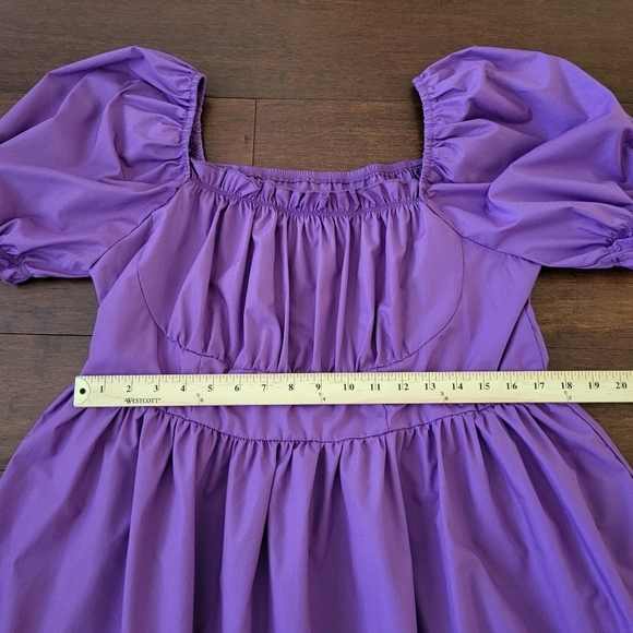 Shein Curve Women's Purple Short Sleeve Milkmaid Dress w/ Lace Trim Size 2XL - Picture 7 of 9